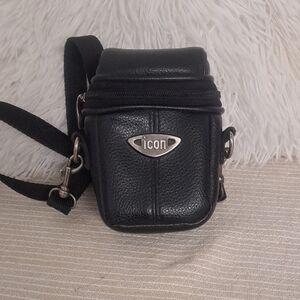 ICON Black Leather Mini Crossbody